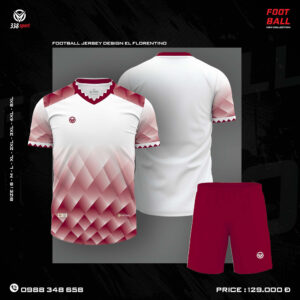 Áo bóng đá El Florentino trắng đỏ burgundy họa tiết ombre