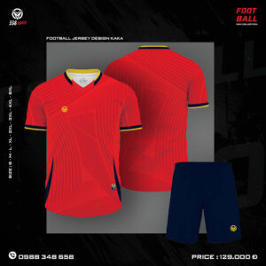 Áo bóng đá Kaka đỏ cam phối xanh navy – Thiết kế mạnh mẽ, cá tính cho đội bóng chuyên nghiệp