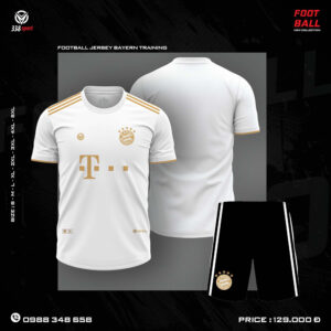 Áo Bóng Đá Bayern Munich Trắng Gold - Phiên Bản Training Đẳng Cấp