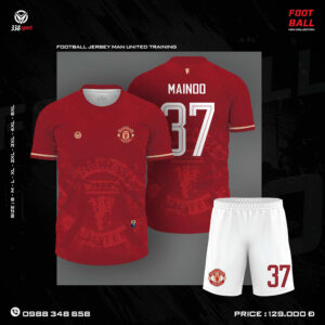 Áo đấu Manchester United Training đỏ trắng thiết kế họa tiết chìm