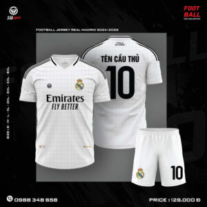 Áo Đấu Real Madrid 2024/2025 Màu Trắng Chính Hãng Tại 338Sport