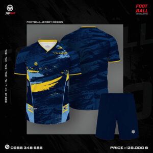 Áo bóng đá thiết kế màu xanh navy vàng – Năng động & chuyên nghiệp